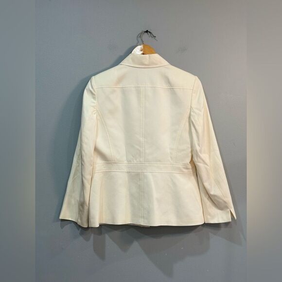 Off-White Vintage Talbots Silk Blend Blazer Size 6P EUC - Picture 5 of 9